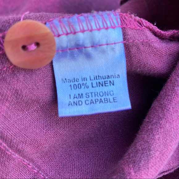 FLAX Purple Tie Dye V-neck Lagenlook Tunic Top - Picture 5 of 7